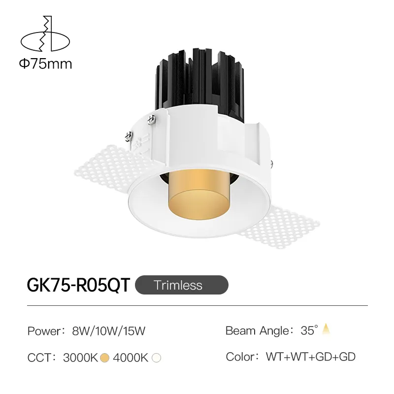 XRZLux ETL Recessed Led Downlights 10W 15W 220V Aluminum Anti-glare LED Ceiling Spotlights High-end Indoor Lighting Fixtures
