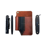 Porte-clés miniature en cuir véritable pour voiture avec pochette à outils, gravure durable imprimée pour étui à clés de voiture