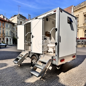 Remorque de toilettes mobiles de luxe, salle de bain préfabriquée, douche extérieure avec WC portable, toilettes publiques VIP - Product Image 3