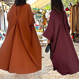 MQ174 abito da donna musulmano Cardigan in poliestere capispalla per l'inverno estate e autunno per abiti da sposa Abaya dal Medio Oriente - Product Image 3