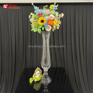 Jarrón <span class=keywords><strong>de</strong></span> Vidrio Grande en Forma <span class=keywords><strong>de</strong></span> Trompeta, Altura 3 pies, Transparente, para Decoración <span class=keywords><strong>de</strong></span> Bodas <span class=keywords><strong>y</strong></span> Eventos, Centro <span class=keywords><strong>de</strong></span> Mesa Floral - Product Image 1