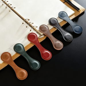 Vintage PU Leather Eco-Friendly Magnetic Bookmark Customized Color Shape Strong Force Page Holder for Book Lovers Promotion