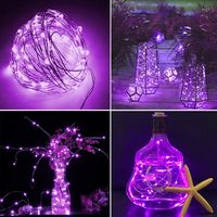 Guirlande lumineuse solaire à LED 12m 100 LED IP65, fil de cuivre, étanche pour intérieur, multicolore, 8 modes, intensité réglable, lumières féériques pour jardin