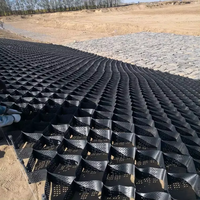 Système de confinement de cellules en grille HDPE, fossé de drainage extérieur, barrage de déviation des inondations, canal, stabilisation du sol et du gravier, géocellules