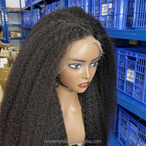 Eonian-Perruque Brésilienne Crépue et Droite, Cheveux Humains Vierges, Sans Colle, Front Lace, Yaki, Style Afro, 16 Pouces - Product Image 6