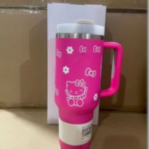 Wholesale KT St Double Wall Stainless Steel Insulated Water Bottle Branded New Luxury 40oz Tumbler Travel <b>Cup</b> With Handle - Product Image 4