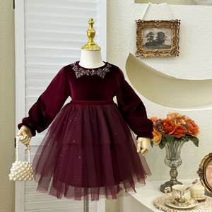 princess polly baby blue dress Burgundy Little Girl Dresses main image 0