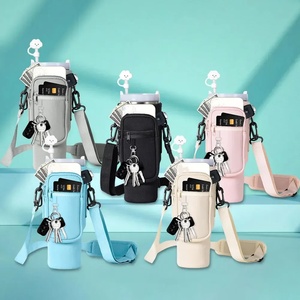 Adjustable Shoulder Strap Water Bottle Carrier Bag Neoprene Fabric Cup Sleeve with Water Bottle Holder - Product Image 1