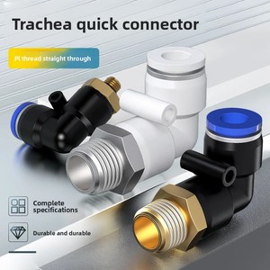 Conectores Neumáticos de <span class=keywords><strong>Pl</strong></span>ástico Serie <span class=keywords><strong>PL</strong></span>, Codo de 90°, Conexión Rápida de un Toque, PL8-02/4-M5/6-01/10-03 - Product Image 3