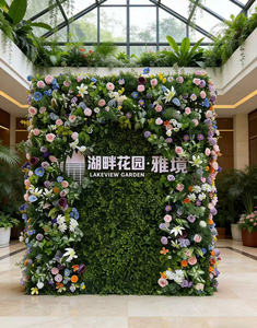 Mur végétal artificiel pour aménagement intérieur, décoration champêtre, fleurs en plastique 3D, vente en gros - Product Image 6