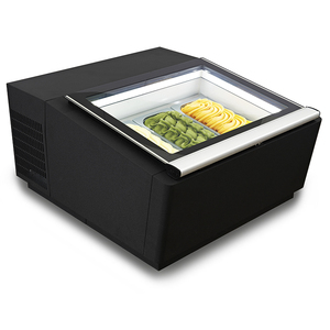 Vitrine Réfrigérée à Gelato 6 Bacs / Présentoir de Comptoir en Acier Blanc et Noir -16~-18°C pour Usage Professionnel en Restauration - Product Image 6