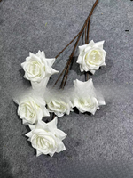 Hochwertige, realistische, handgefertigte einzelne rosa und rote Seidenrosen (6 Blütenköpfe) als künstliche Blumen für Hochzeitsdekorationen und Muttertag – Großpackung