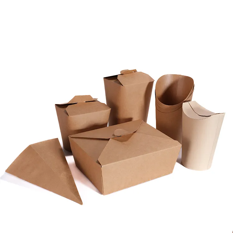 Food Grade 14oz Kraft Natural Paper Popcorn Box Snack Cup Disposable Appetizer Cone Cup