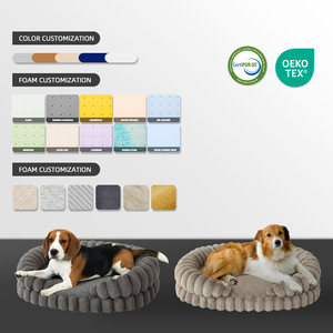 Luxe Corduroy Memory Foam Hondensofa's Op Maat Gemaakt Logo Orthopedische Memory Foam Huisdierenbedden Wasbare Afneembare Hoes OEM ODM - Product Image 3