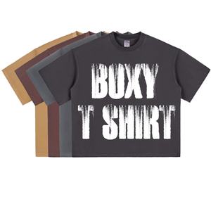 Camiseta lavada con ácido Vintage para hombre, camiseta de gran tamaño en blanco de algodón pesado, Camiseta 100% de algodón con logotipo personalizado al por mayor para hombre - Product Image 2