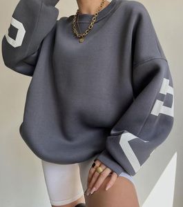 Felpa <span class=keywords><strong>Oversize</strong></span> con Collo Rotondo per <span class=keywords><strong>Donna</strong></span>, in Cotone Felpato, <span class=keywords><strong>Impermeabile</strong></span>, Traspirante, Anti-Pilling, Invernale 300GSM, Casual, Manica Lunga - Product Image 4