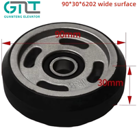 Galet de guidage de contrepoids de cabine d'ascenseur Toshiba 70*25*6202 90*30*6202, pièce de rechange résistante à l'usure pour roue de guidage d'ascenseur