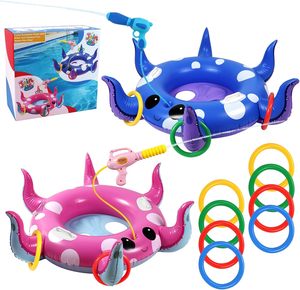 2-in-1 Kids' <b>Inflatable</b> <b>Pool</b> Float with Water Gun & Ring Toss Game - Product Image 1