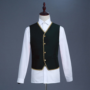 Costume da Uomo Medievale per Feste in Maschera, Set da <span class=keywords><strong>Principe</strong></span> Re Rinascimentale con Giacca, Gilet, Pantaloni e Top Stampato per Natale e Carnevale - Product Image 4