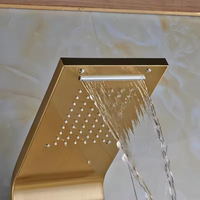 Panneaux de douche LED muraux en acier inoxydable à cascade, colonne de douche dorée, ensemble de panneaux de douche pour salle de bain, vente chaude