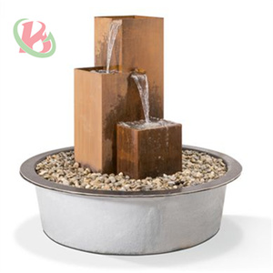 Fontaine à eau extérieure en acier Corten Fontaines à cascade murales en métal durables - Product Image 6