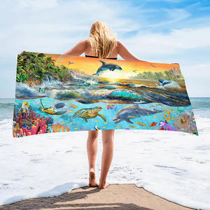 Logotipo personalizado Toalla de secado rápido Impresión de microfibra 100% poliéster Toalla de playa con logotipo Impresión personalizada - Product Image 3