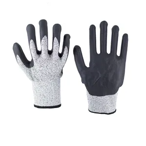 Перчатки с покрытием из нитрилового микропенопласта с C-F покрытием от производителя, защитные перчатки для строительных работ