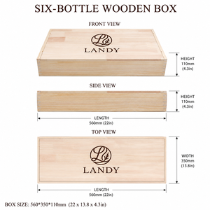 Caisse à vin en <span class=keywords><strong>bois</strong></span> premium pour 6 bouteilles, en pin naturel, avec couvercle coulissant, jointure à languettes, pour stockage de vin, vente en gros, OEM - Product Image 4