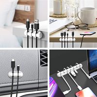 Support de câble de charge pour écouteurs Jiaen en silicone durable à 3, 5 ou 7 emplacements avec clip USB pour organisation murale des câbles