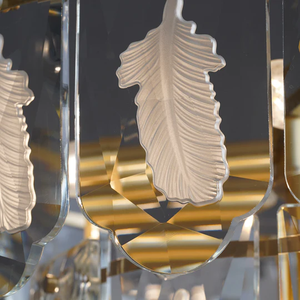 Tyson Sản phẩm mới Đèn chùm vàng trang trí trong nhà khách sạn phòng khách kính tròn sang trọng Đèn Mặt dây chuyền - Product Image 4