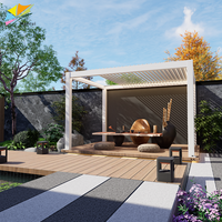 Rideau de store motorisé imperméable et rétractable avec toit entièrement rétractable pour pergola en aluminium