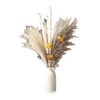 Mini bouquet naturel de roseaux de pampa, d'eucalyptus et de tournesol, style simple et luxueux, vintage, pour mariage, couronne décorative, grand modèle pour la maison
