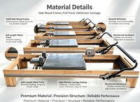 Lit de Pilates en bois MJD W46 avec fonctionnalités réglables, durable et portable pour la maison et le studio, Reformer Pilates
