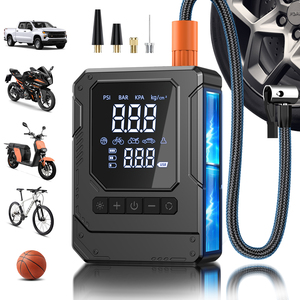 <span class=keywords><strong>Pompe</strong></span> à air compacte 12V pour voiture, 150 PSI, gonfleur de pneus électrique sans fil et batterie externe pour les aventures en plein air, pour voiture, moto, vélo, ballon - Product Image 1
