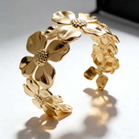 Bracelet en acier inoxydable à chaîne et à maillons, motif creux, plaqué or 18 carats, étanche, tendance, bijoux pour femmes, nouvelle collection