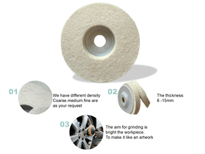Disque de polissage en feutre de laine de 5 pouces (125 mm) pour acier inoxydable, métal, <span class=keywords><strong>bois</strong></span> et meubles - Product Image 2