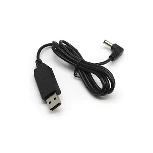 Kabel DC meningkatkan sudut kanan, USB ke 5V ke 9V USB Boost konversi WS220 DC Jack 5.5mm 2.1mm konektor barel 90 derajat