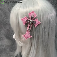 [Gorgeousxx] Модная заколка для волос в стиле Y2K Punk с экстравагантным крестом для женщин, аксессуары для субкультурной моды
