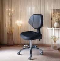 Tabouret médical réglable en hauteur, chaise de bureau dentaire rotative en cuir PU avec dossier et roulettes