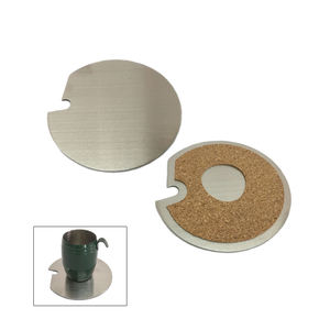 Regali promozionali In Metallo di Forma Rotonda Spazzolato Argento Sottobicchiere In Acciaio Inox Con Apribottiglie - Product Image 2