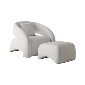 ネットレッドシングルチェアリビングルーム新デザインレジャーチェアミニマリストデザイナーライトラグジュアリーカーブドバルコニーチェアセット - Product Image 6