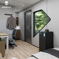 Mini-maison portable en acier pour bureau ou chambre à l'arrière-cour, écologique, alimentée à l'énergie solaire, deux unités en un seul conteneur HQ pour villa