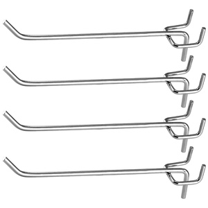 Stainless Steel <b>Chrome</b> Plated Peg Board Display Single Straight <b>Hook</b> Set for Shops with Customizable Options - Product Image 1