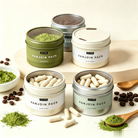 Boîte en métal ronde hermétique personnalisée de qualité alimentaire pour thé, vide, 30g 60g, pour matcha, emballage de conteneur