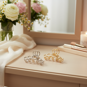 Fermaglio per capelli Hirei Land 7,5 cm in metallo circolare per donna, accessorio moda - Product Image 3