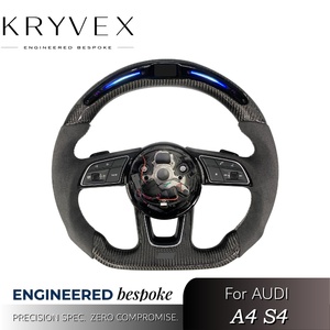 พวงมาลัยหุ้มพวงมาลัยแบบเย็บด้วยมือทำจากหนังและคาร์บอนไฟเบอร์หุ้ม RS3 RS4 S4 <span class=keywords><strong>B9</strong></span> RS3รถ Audi - Product Image 2