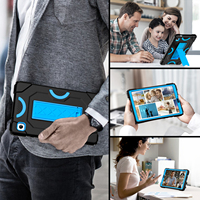 Samsung Galaxy Tab A9 için 8.7 inç 2023 SM-X110 SM-X115 silikon PC Combo sağlam kılıf dahili Kickstand ile
