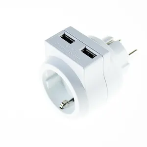 Portable USB Wall Charger Travel Conversion Plug Adapter With Dual Usb Charger