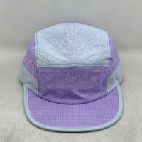 Sombrero de campamento de secado rápido deportivo transpirable de 5 paneles personalizado Gorras para correr al por mayor, gorra de poliéster con logotipo de impresión de alta calidad ajustable