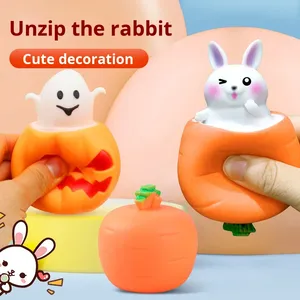 Wanxiong Cute Easter Squishy Bunny Toy Soft Carrot Design <b>Random</b> Blind Box Stress Relief <b>Gift</b> - Product Image 2